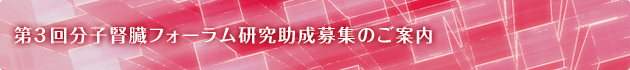第3回分子腎臓フォーラム研究助成募集のご案内